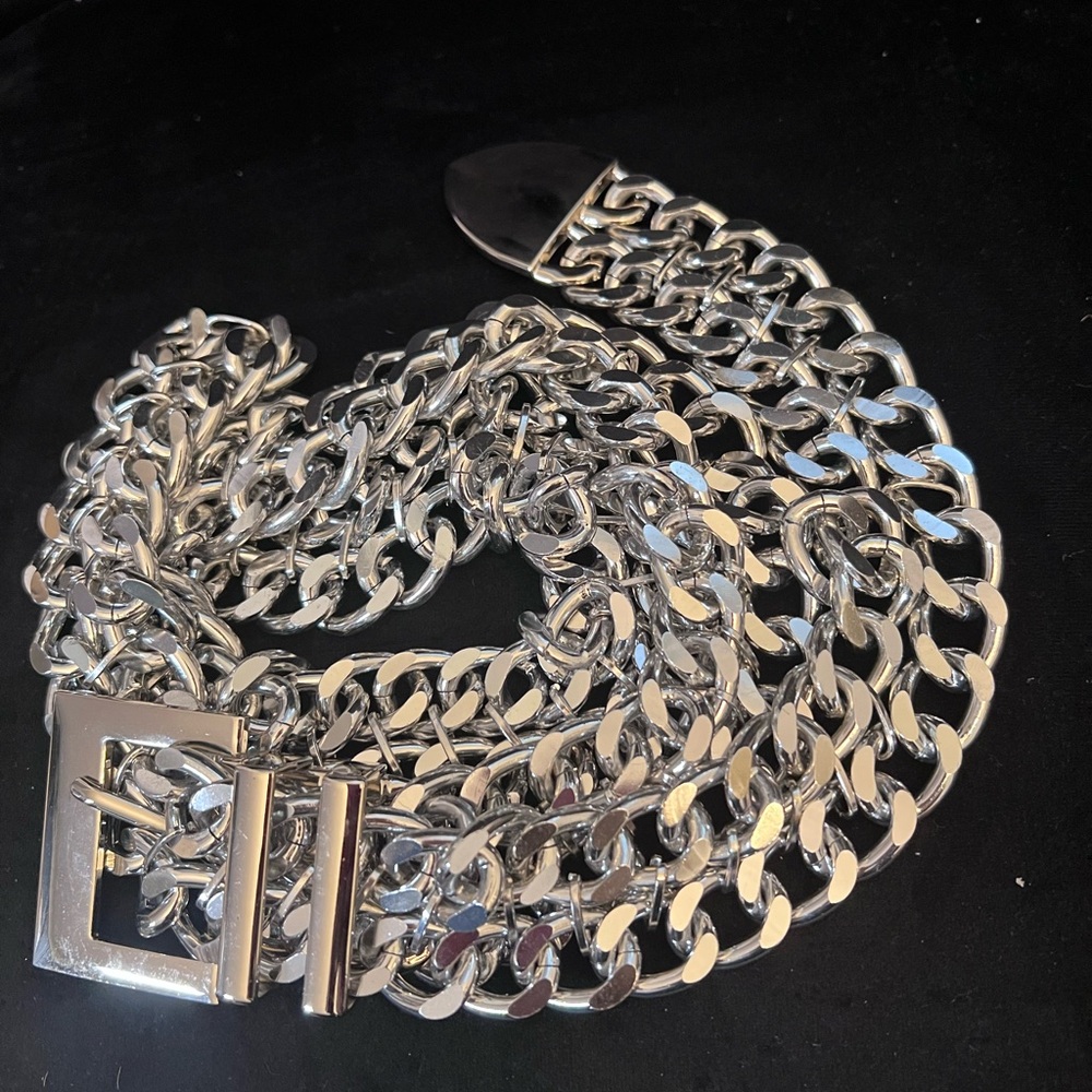 Women Silver Chain Belt Link Belt